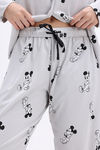Zivame Mickey Mouse Knit Cotton Pyjama Set - Vapor Blue — thumbnail 7